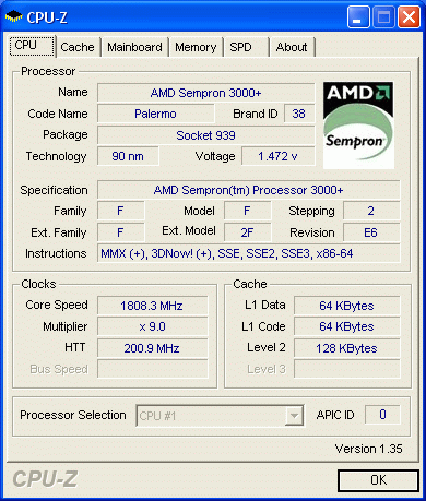 CPU-Z Sempron 939