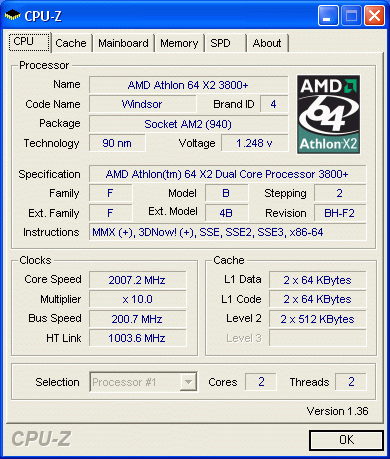 AMD Athlon 64 X2 3600+ AM2